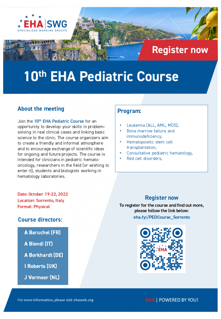 EHA SWG Template A5 01 Pediatric course SorrentoV2